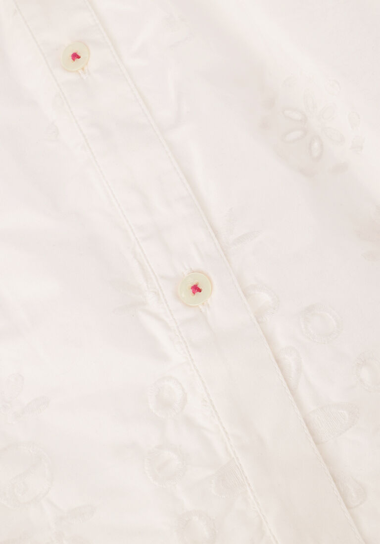 SCOTCH & SODA witte scotch & soda blouse crop shirt with broderie anglaise in organic cotton