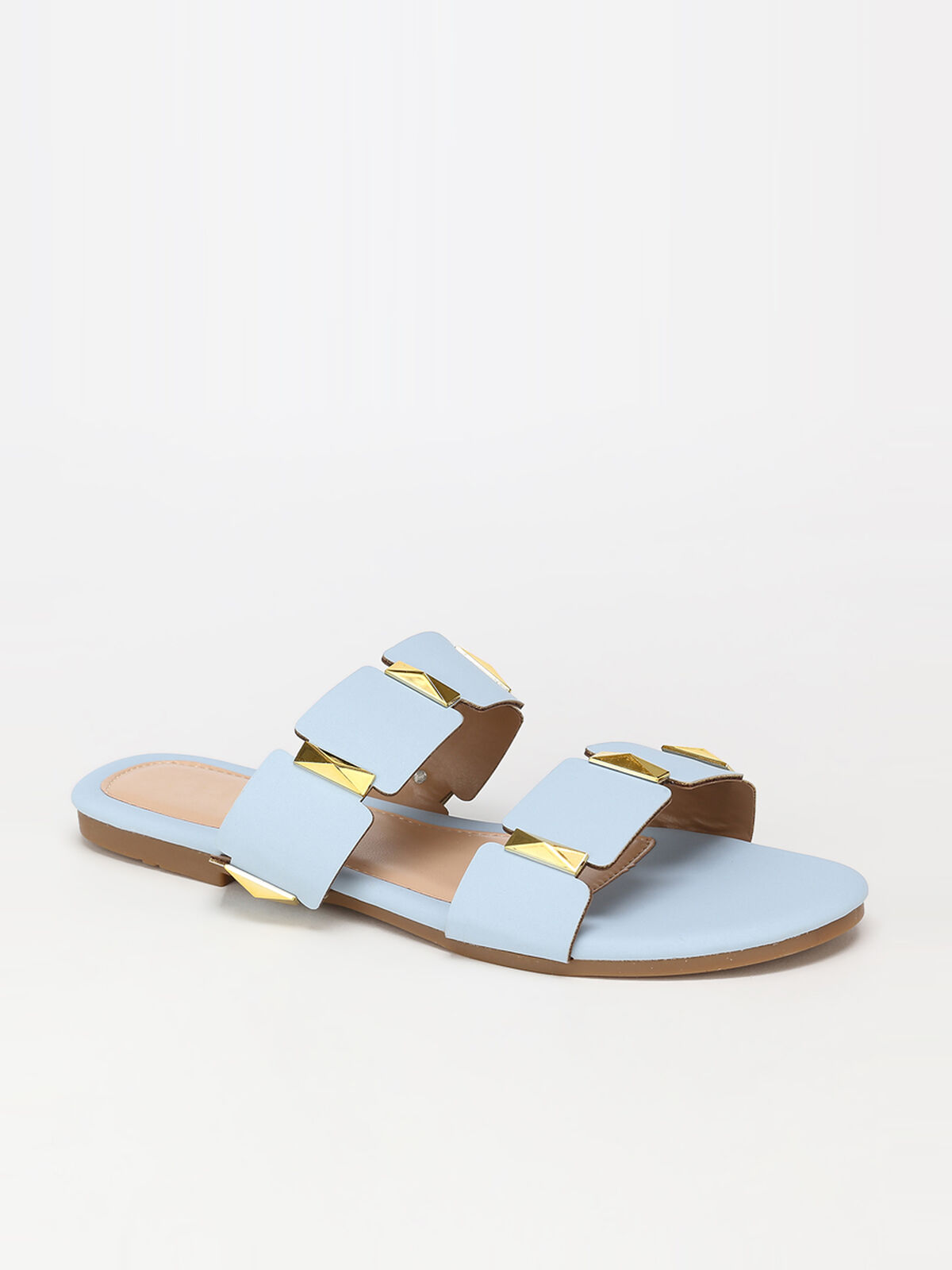 Mules à double brides- Bleu clair