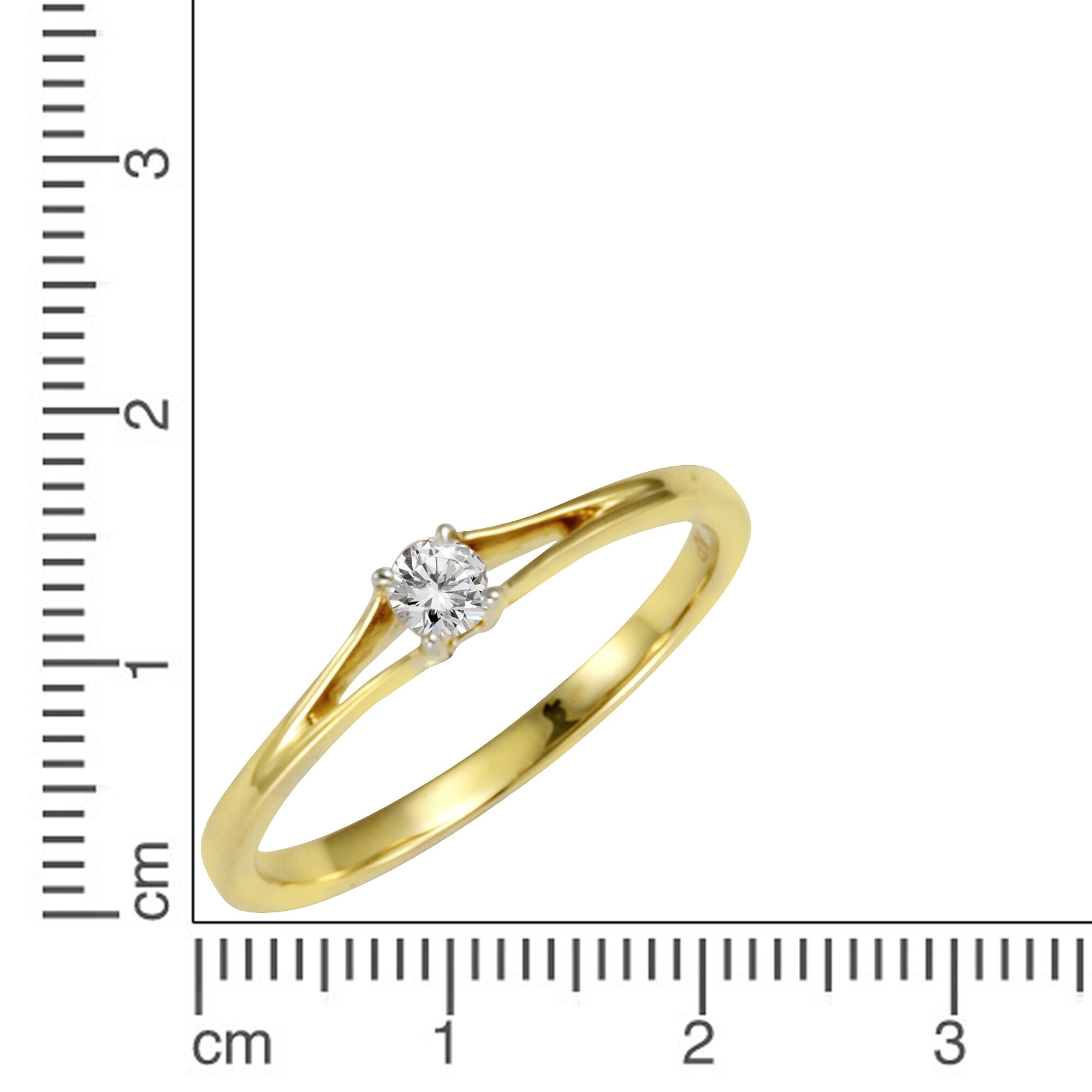 Diamonds by Ellen K. Ring Gold 585 zweifarbig mit Brillant 0,10ct.