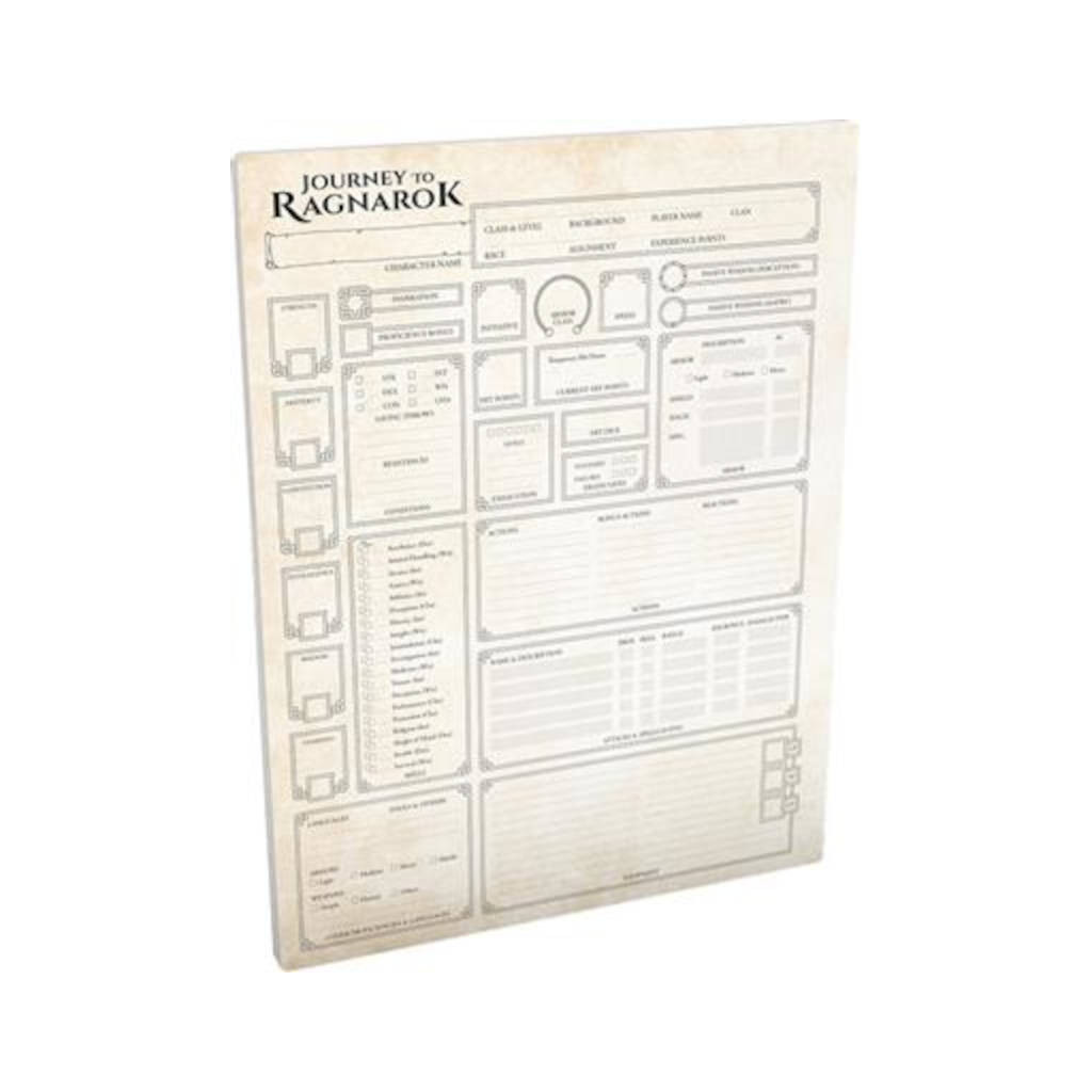 Vers le Ragnarök - Bloc de Feuilles de Personnages