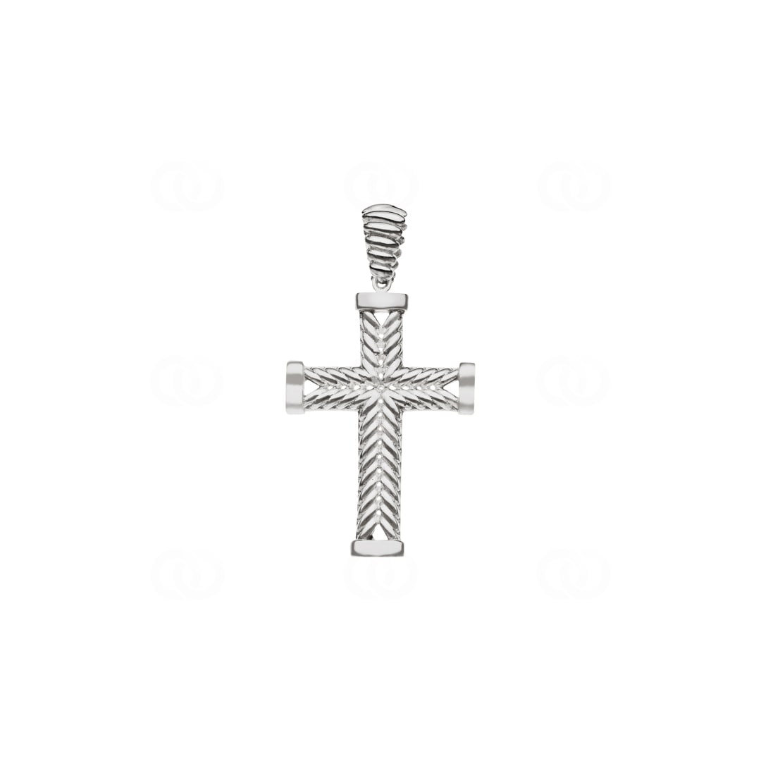 Kreuzanhänger 750/18 K Weissgold 32 x 21mm