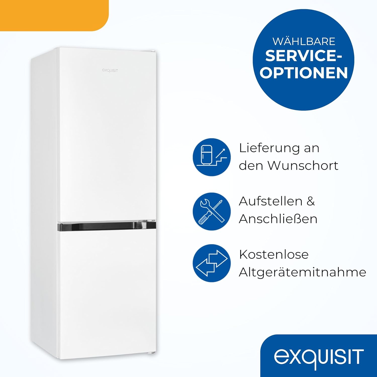 Exquisit Kühl-Gefrierkombination, 144 cm Höhe, Kühlschrank mit Gefrierfach, 4-Sterne-Gefrieren, 157 Liter, Schnellkühlen, KGC5231-60-E-050C weiss