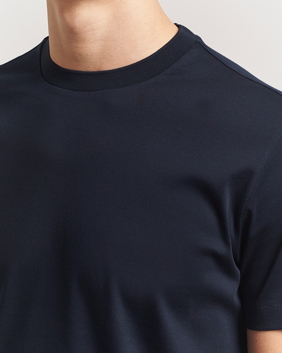 BOSS CAMEL Tesar Cotton Knitted T-Shirt Dark Blue