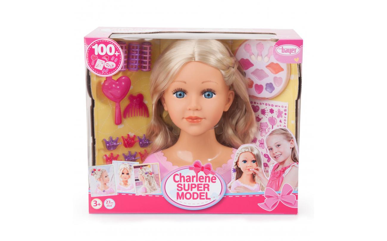 Charlene Super Model kaphoofd met make-up