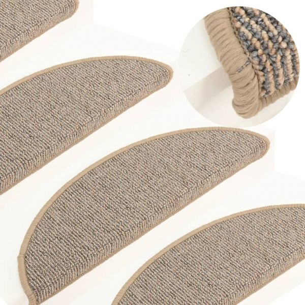 Tapete/carpete para Degraus 15 Peças 56x17x3 cm Castanho - 322366