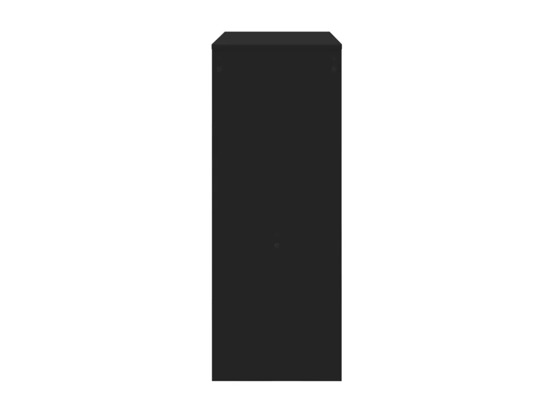 Table de bar avec étagères noir bois d'ingénierie