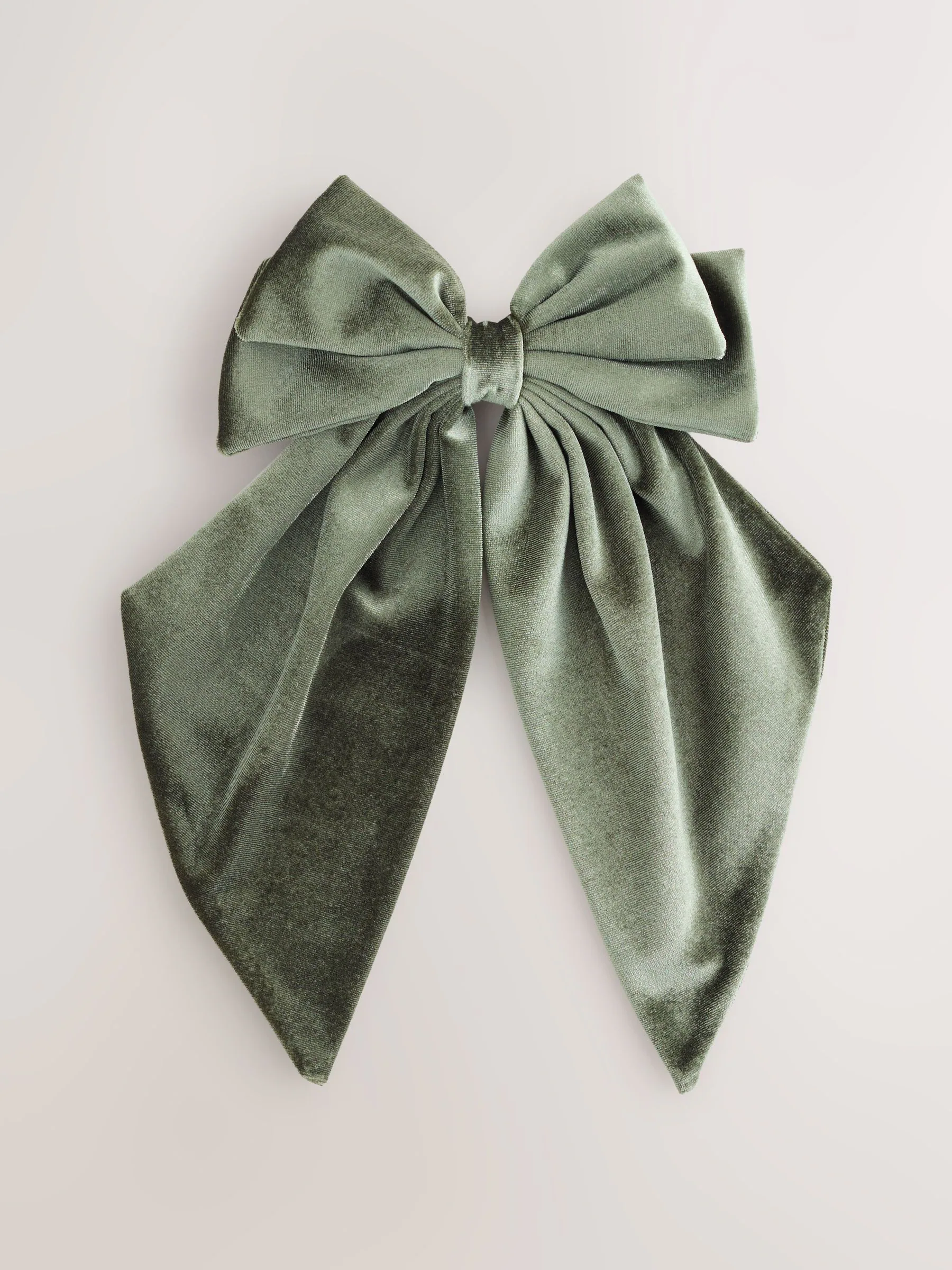 Groen fluweel - Haarspeld met strik