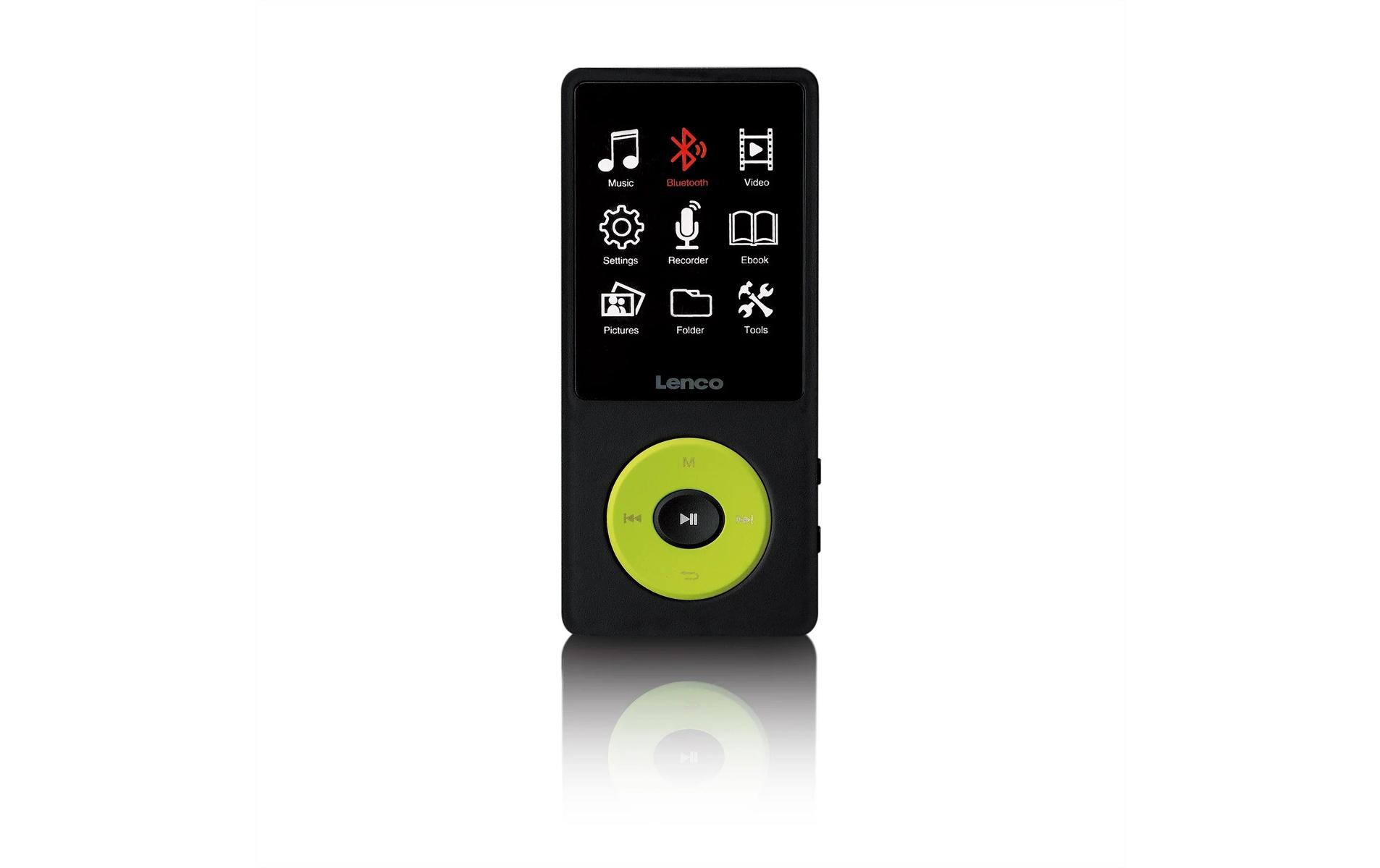 MP3 Player Xemio-860 Neongrün; SchwarzMP3-Player mit Bluetooth und 8 GB internem Speicher