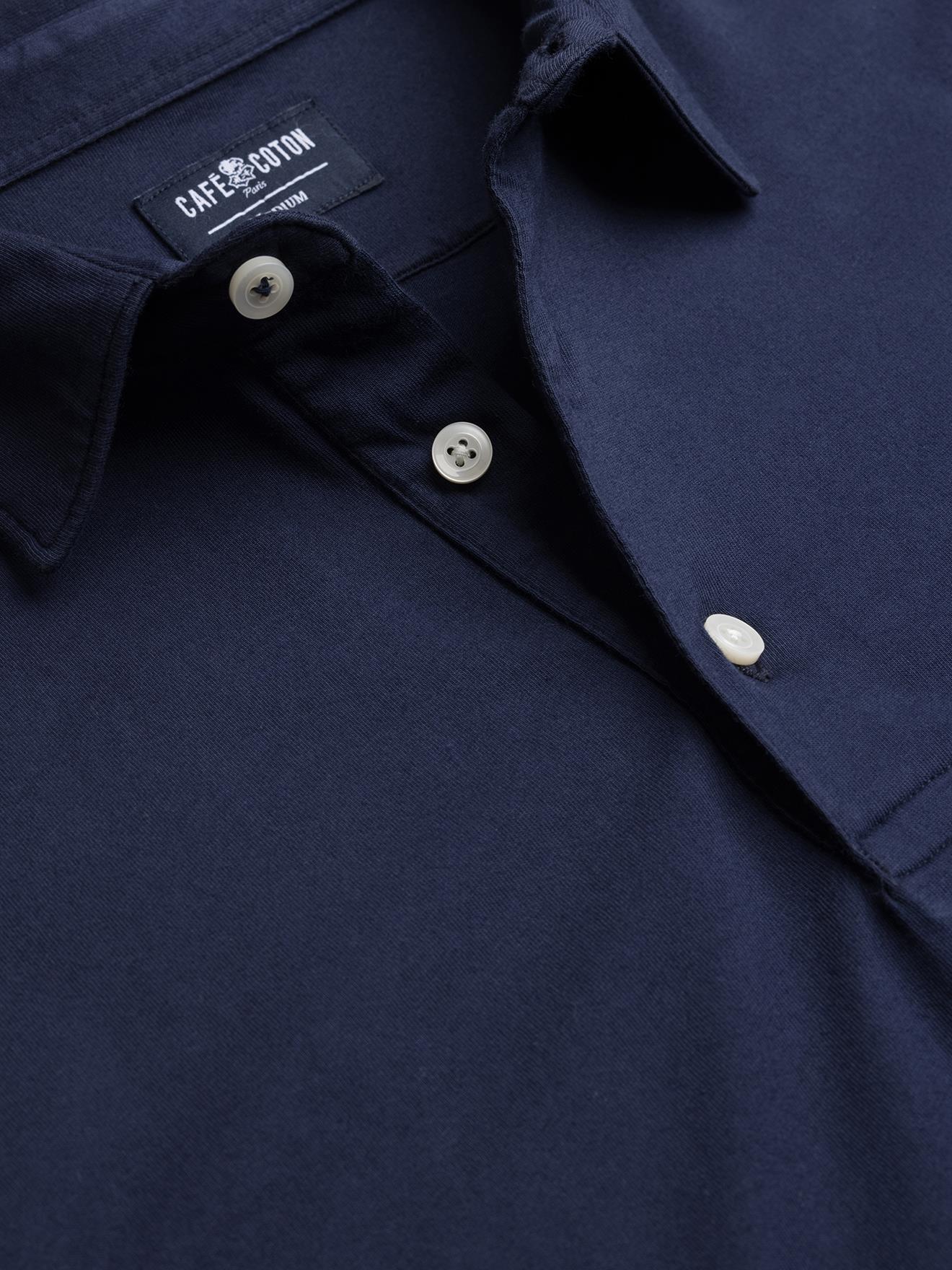 Polo Bred manches longues en jersey marine