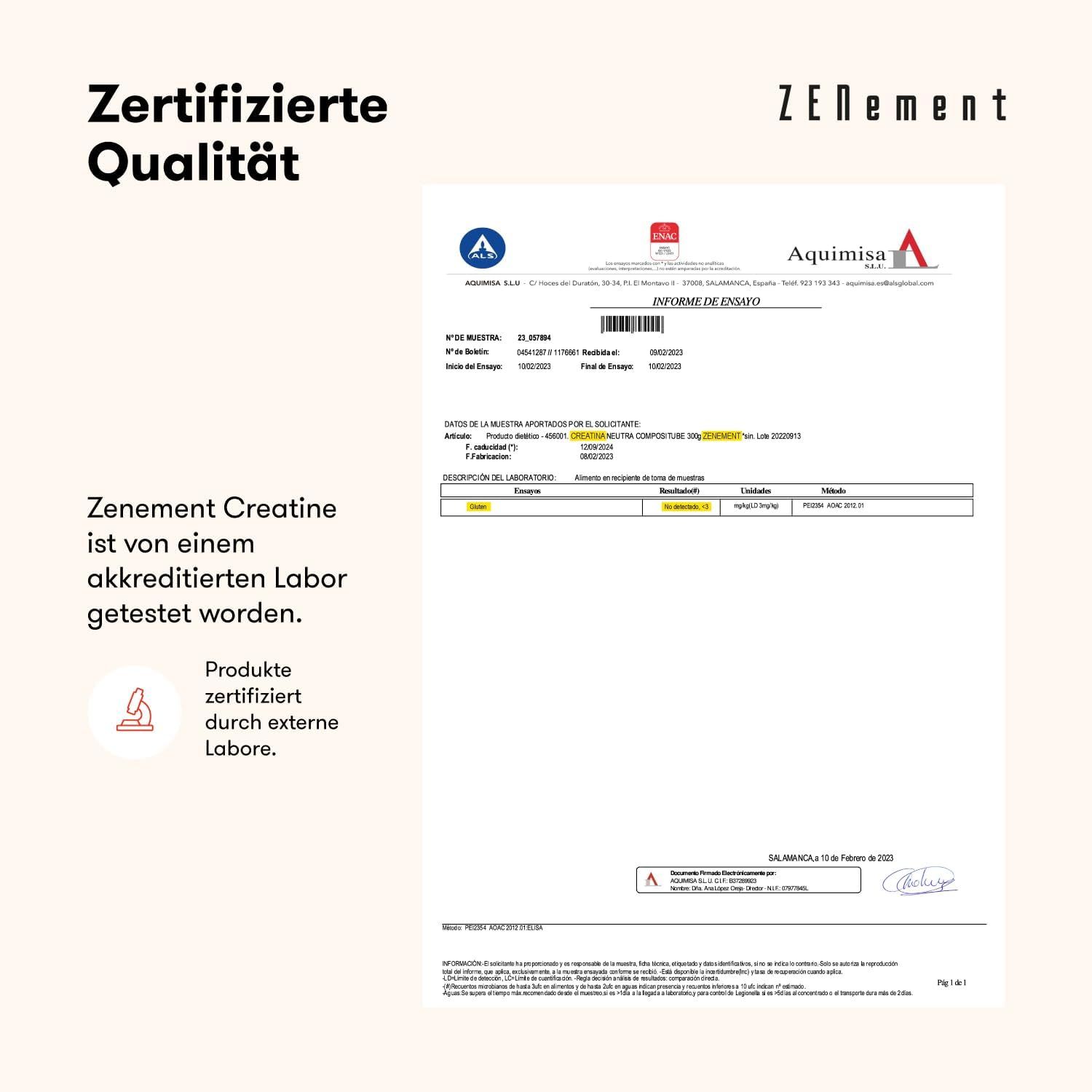 Zenement Creatin Monohydrat Pulver
