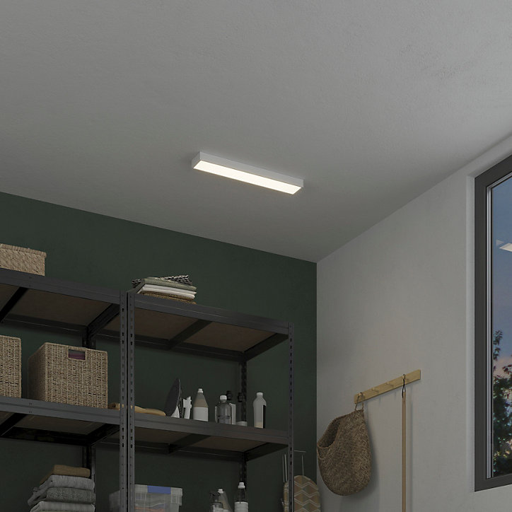 Réglette lumineuse Shipton LED intégrée blanc neutre IP20 1800lm 18W L.60xl.10xH.1cm blanc GoodHome