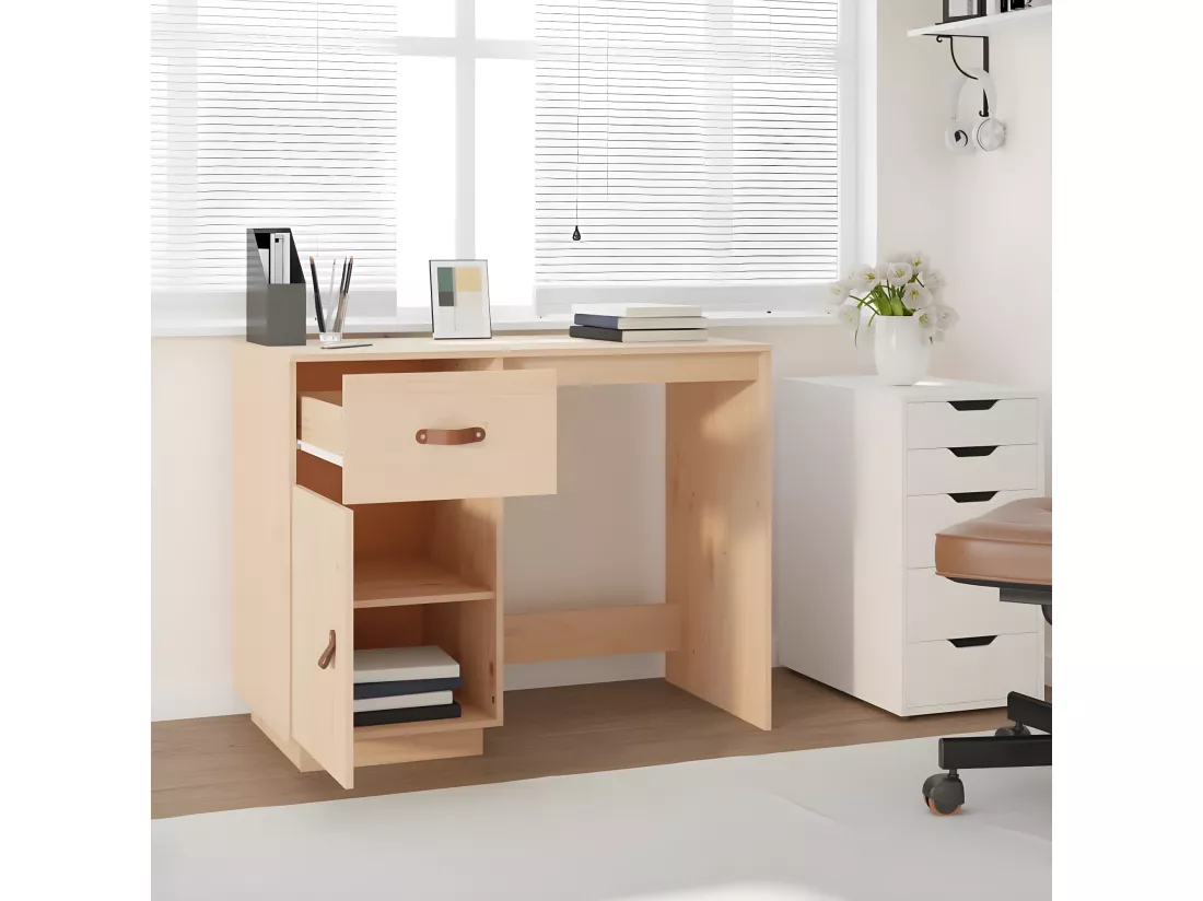 Bureau 95x50x75 cm Bois massif de pin