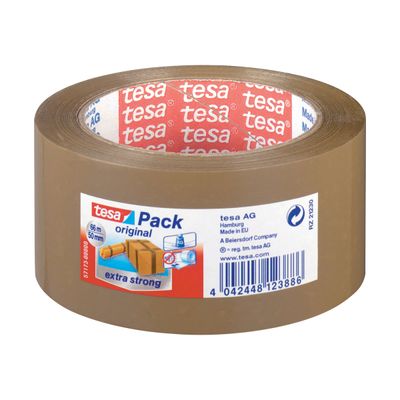 Tesapack Extra Strong - 6 Rubans adhésifs d'emballage - 50 mm x 66 m - havane