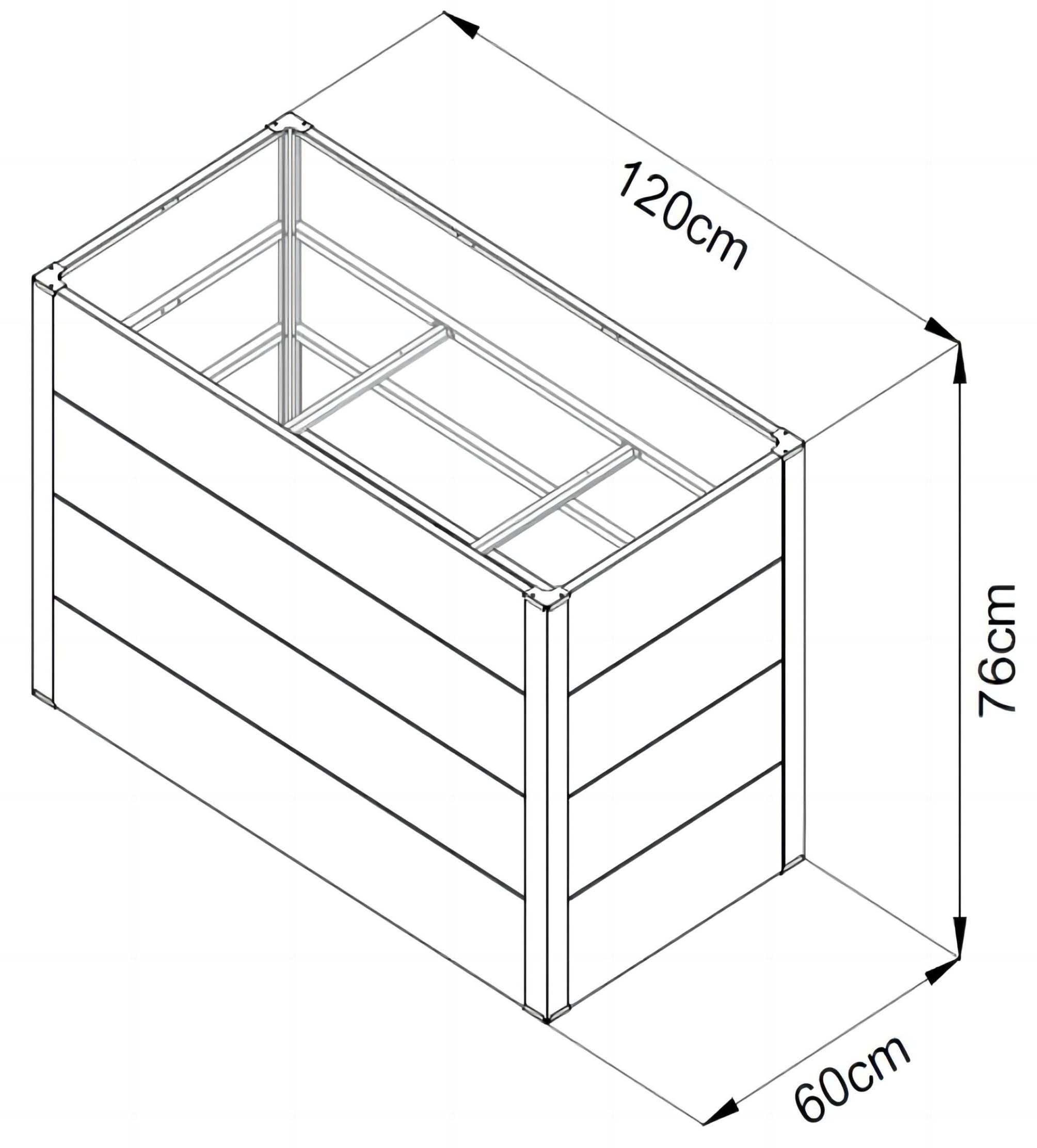 KONIFERA Hochbeet BxTxH: 120x60x76 cm, 480 l