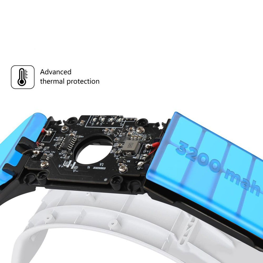 Meta Quest / Oculus Quest 3 Verstellbares Kopfband Schutzriemen zur Druckreduzierung mit eingebautem Akku 6400 mAh (Grössenverstellbar) - Weiss
