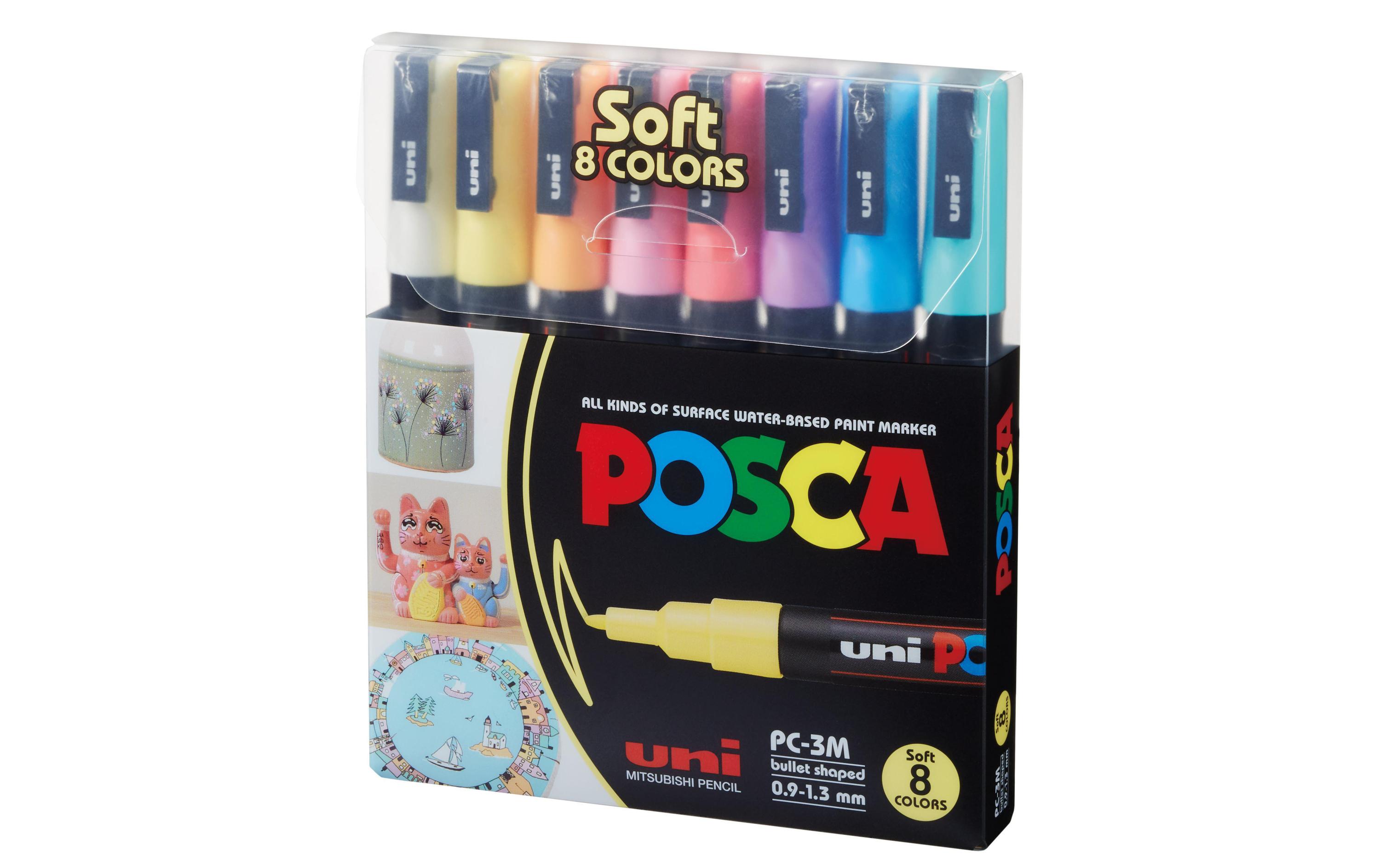 Permanent-Marker POSCA Softcolors 0.9 - 1.3 mm, 8 StückMarker-Set