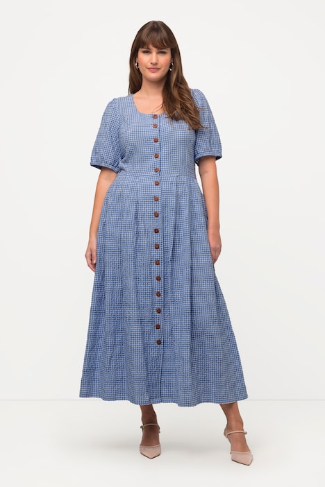 Kleid, Bubble-Qualität, Vichykaro, Rundhals, Halbarm