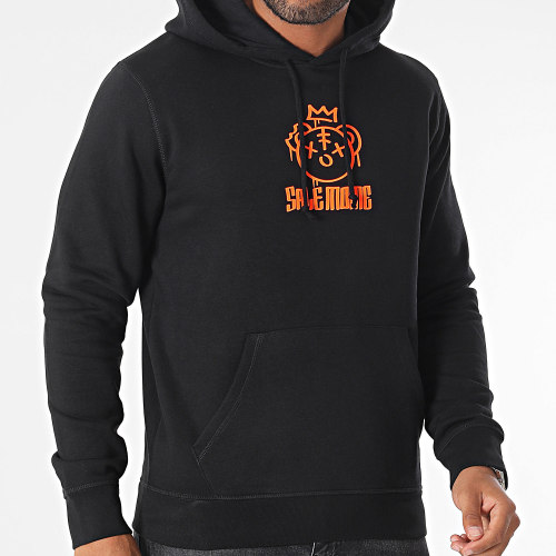 Sweat Capuche Nounours King Noir Orange