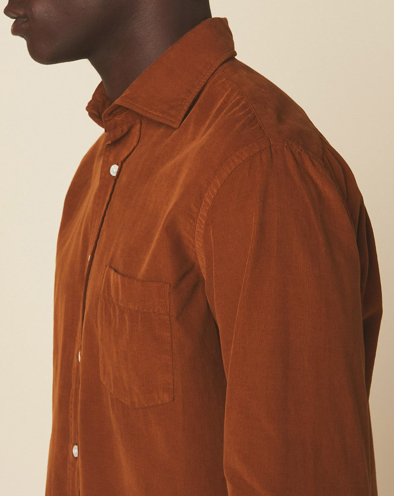 Hartford Chemise en Velours milleraies regular Paul Pat siena