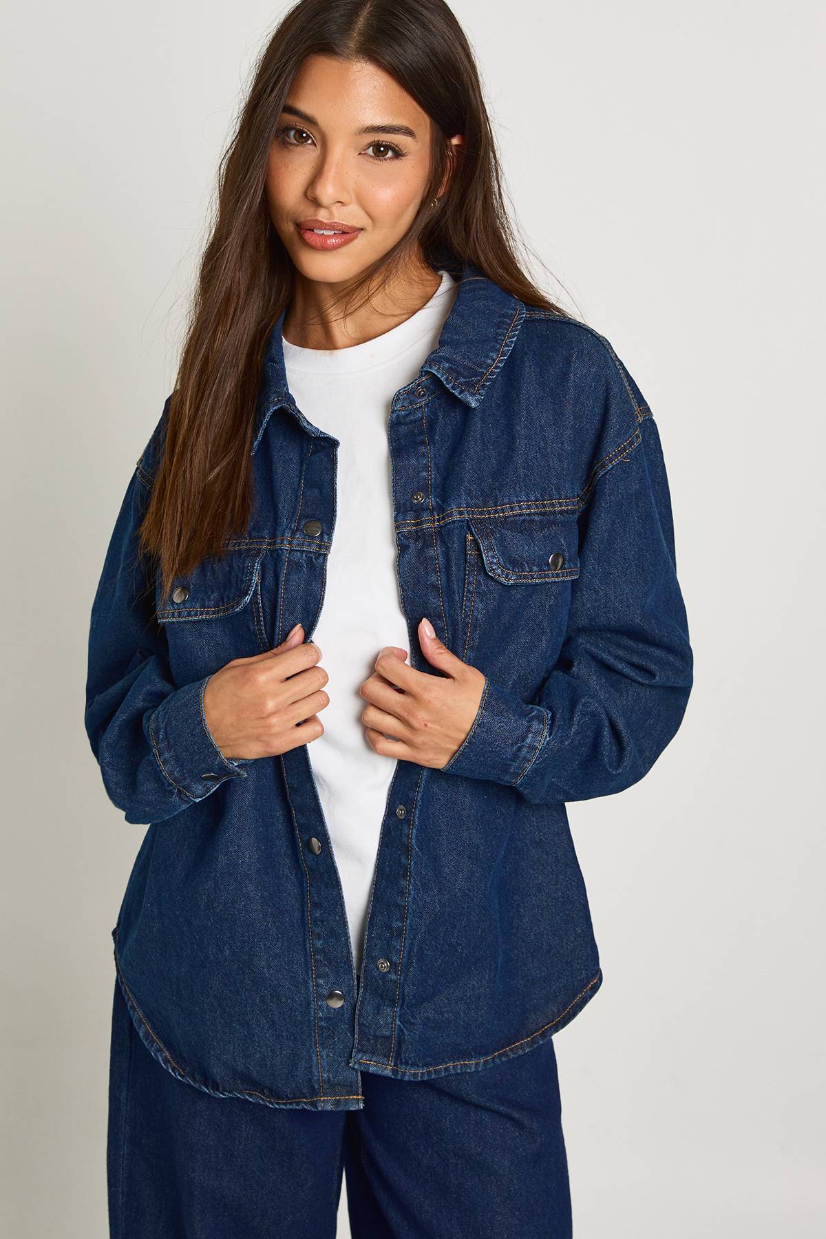 boohoo Chemise en denim oversize