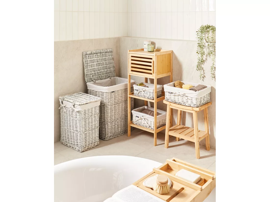 Lot de 5 paniers en saule blanc ELLA