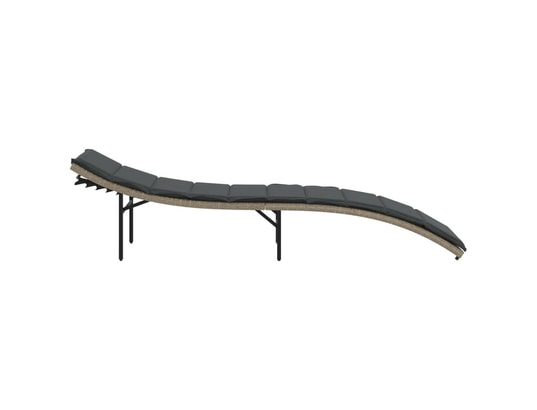 VIDAXL - Bain de soleil Chaise longue et coussin gris clair 55x199x50 cm résine tres...