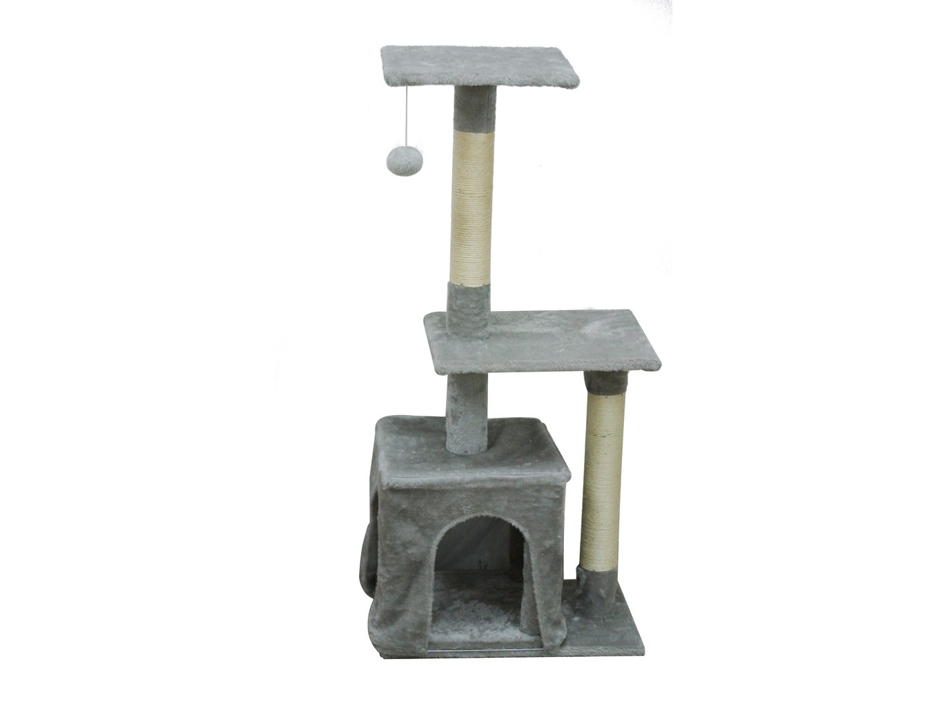 GINÁSIO GATO AUCHAN CINZA PELUCHE CORDA 100CM
