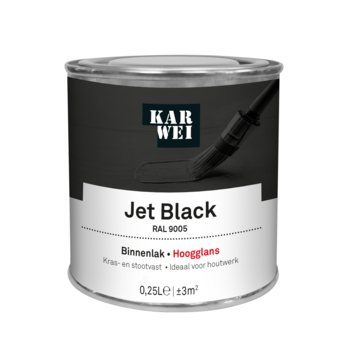 KARWEI binnenlak hoogglans RAL 9005 jet black 250 ml
