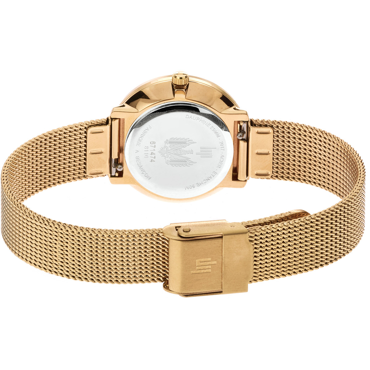 Montre Lip mixte acier doré