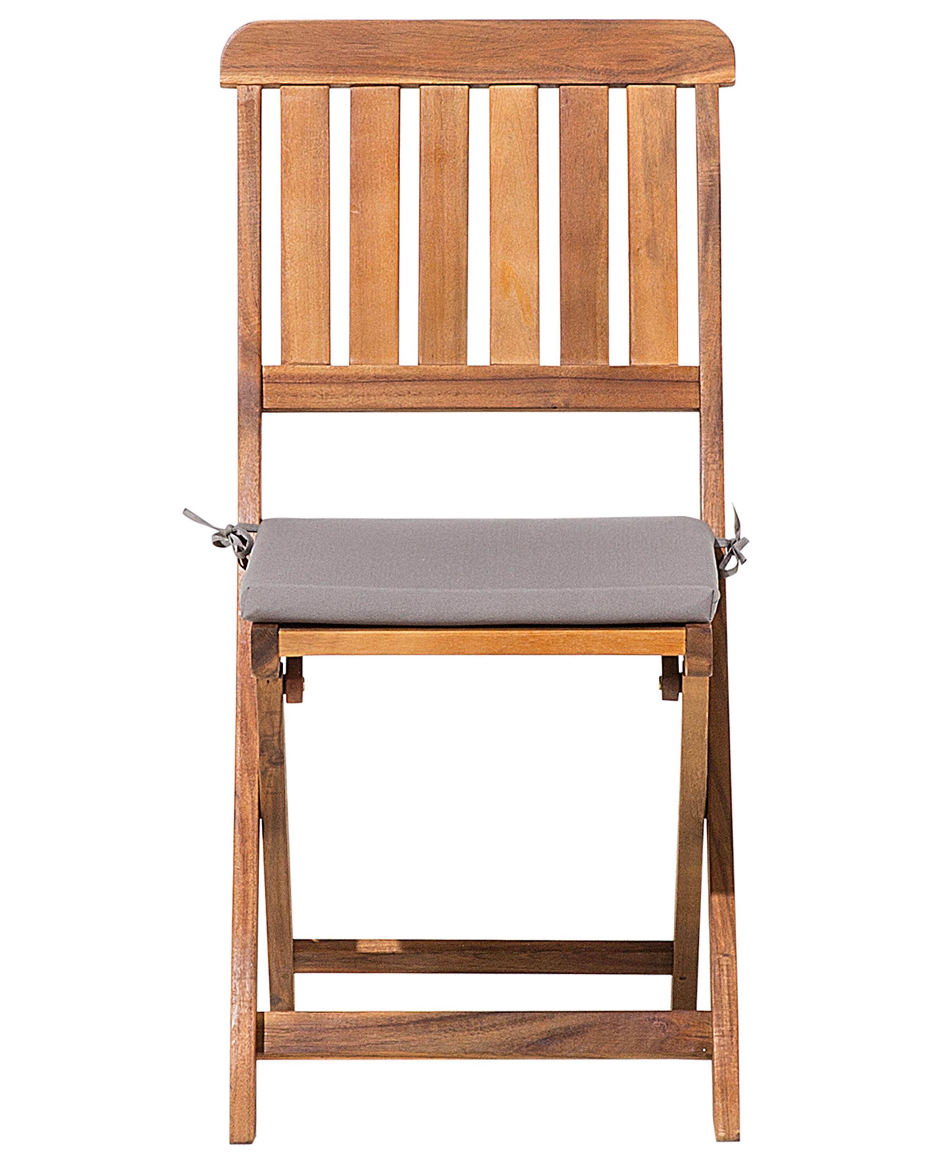 Set van 2 stoelen met zitkussen CENTO Acaciahout Bruin
