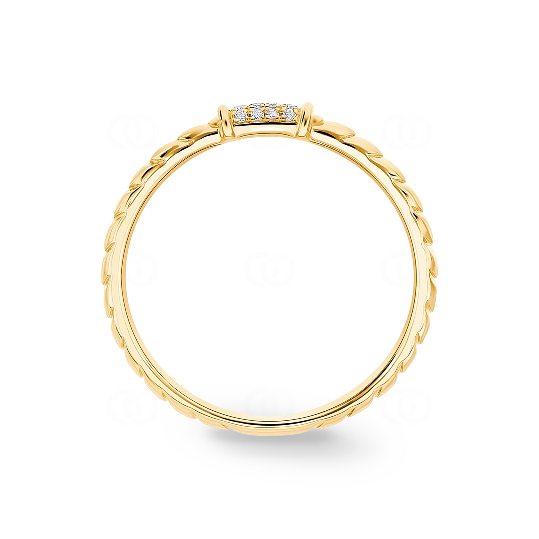 Ring 750/18 K Gelbgold mit Diamanten 0.03 ct H/si