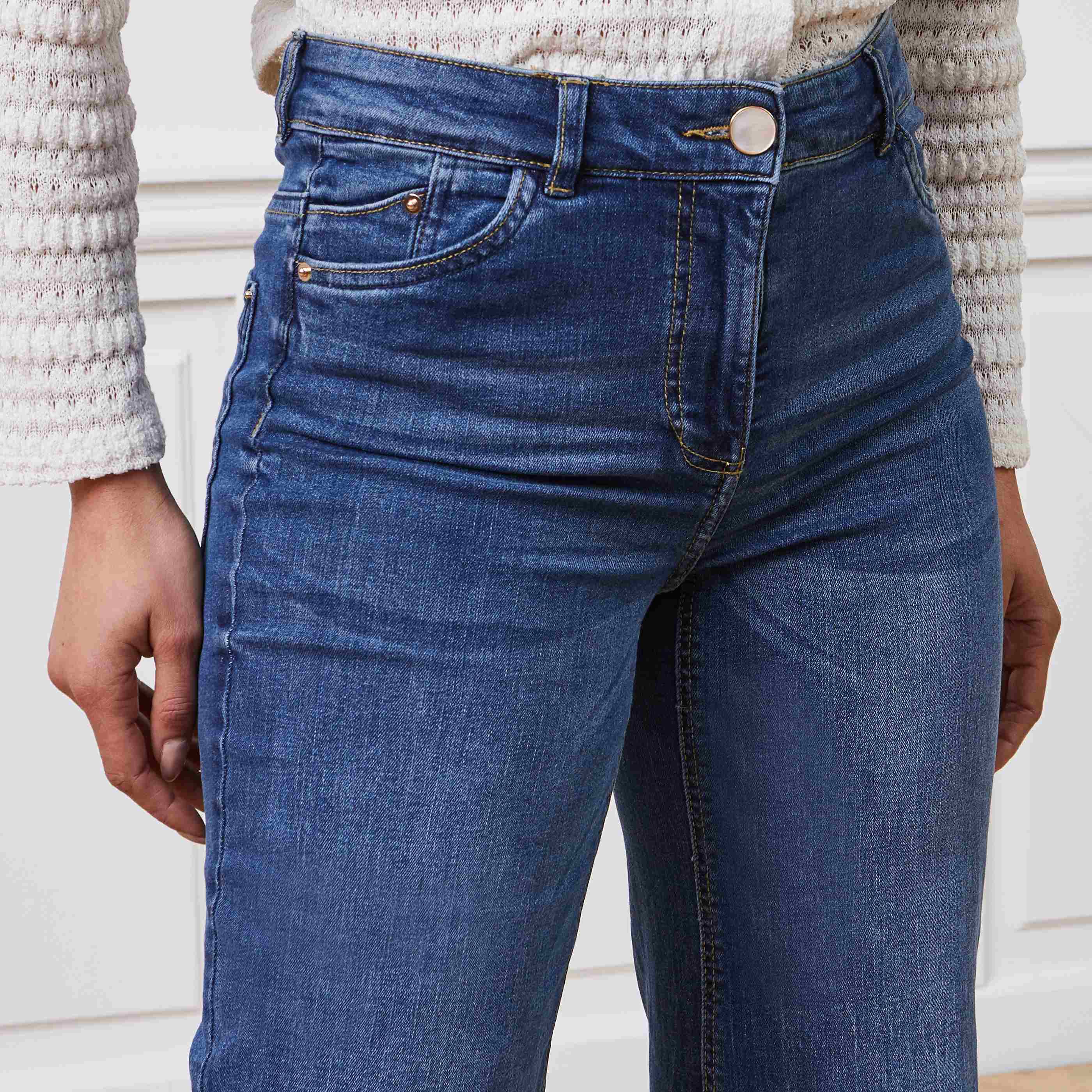 Jean large taille haute WOODSTOCK femme - DARK STONE