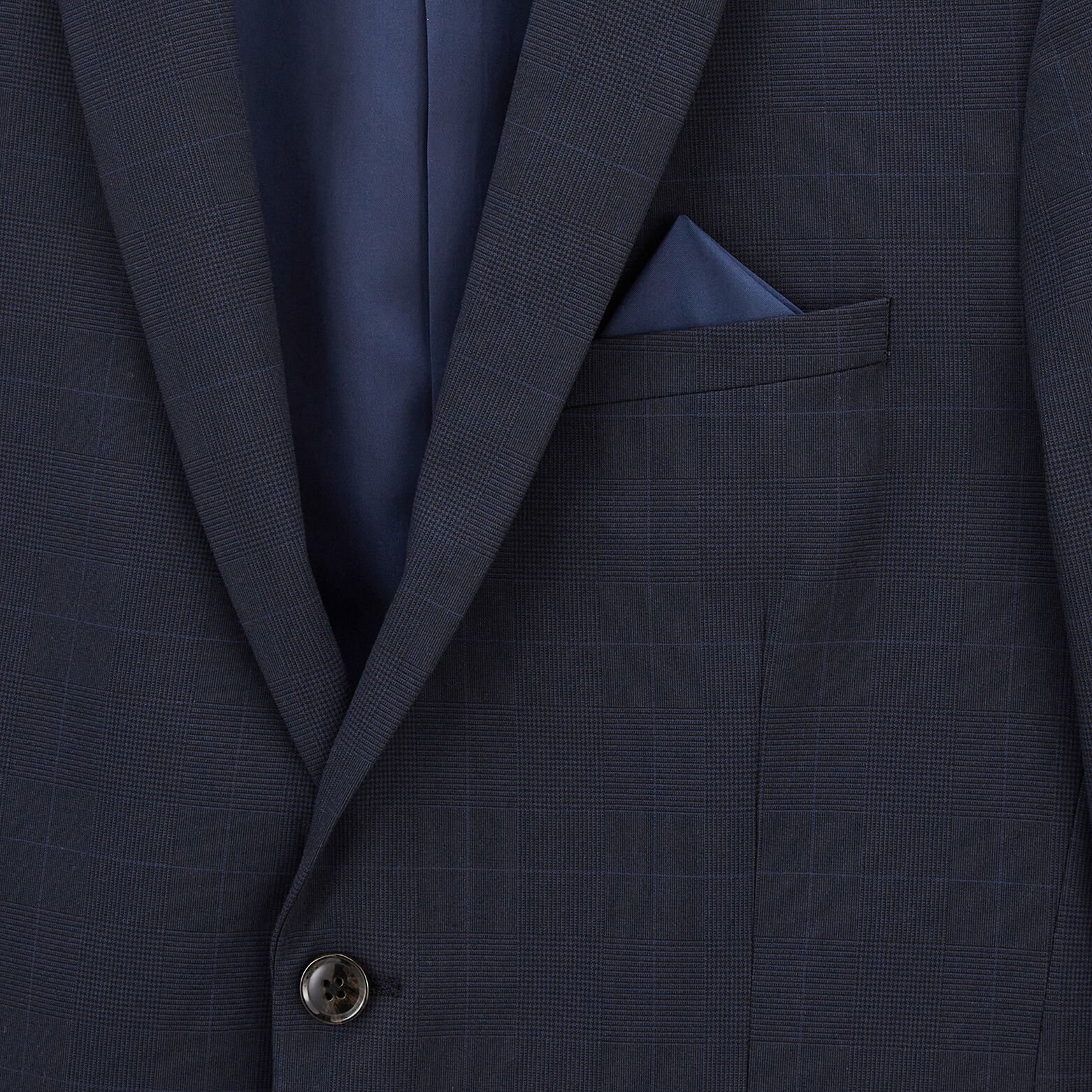 Veste de costume à carreaux slim Bleu