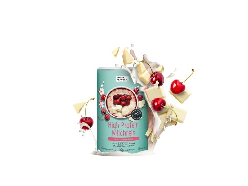 Shape Republic Milchreis weisse Schokolade-Kirsche 560 g Mahlzeitenersatz mit Süssungsmitteln