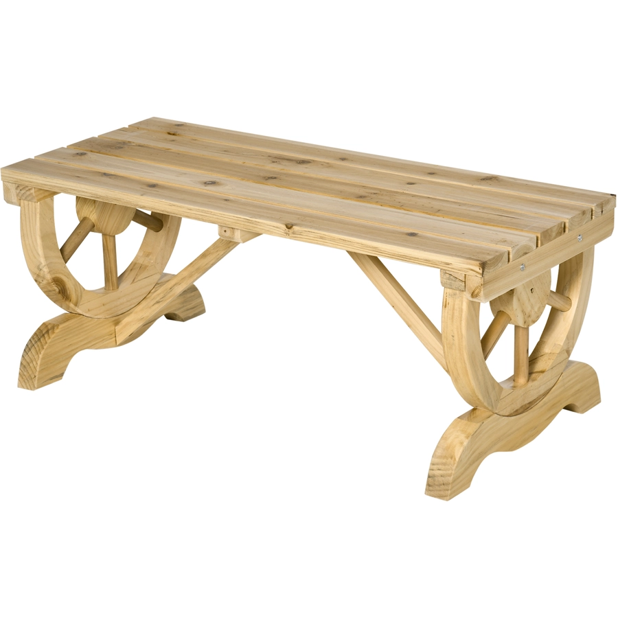 Outsunny Sitzbank im Wagenrad-Design naturholz