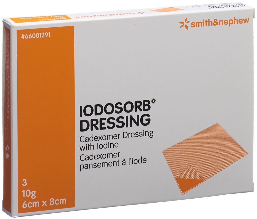 Iodosorb Dressing 10 g<br>3 Stück, 6x8cm