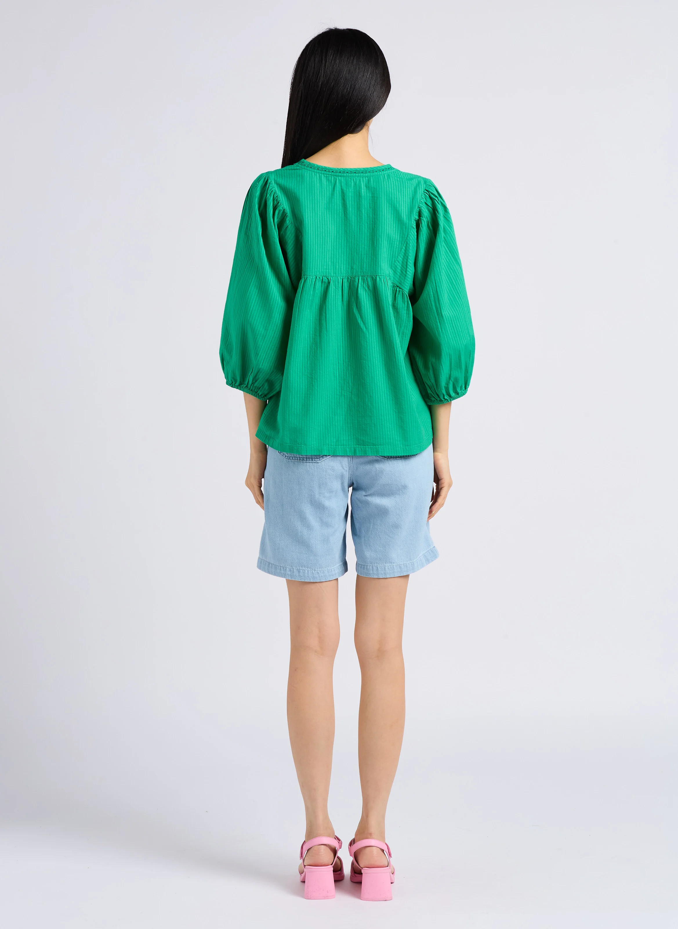 SANAE - Short jean en coton | Jean Délavé