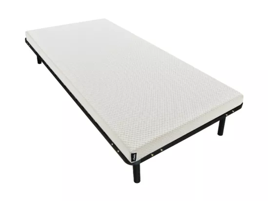 Ensemble 90 x 190 cm cadre à lattes + matelas mousse déhoussable ép.9cm - OCHI de YSMÉE