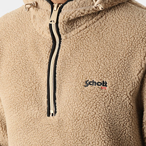 Sweat Capuche Col Zippé Fourrure Mouton Swandric Beige