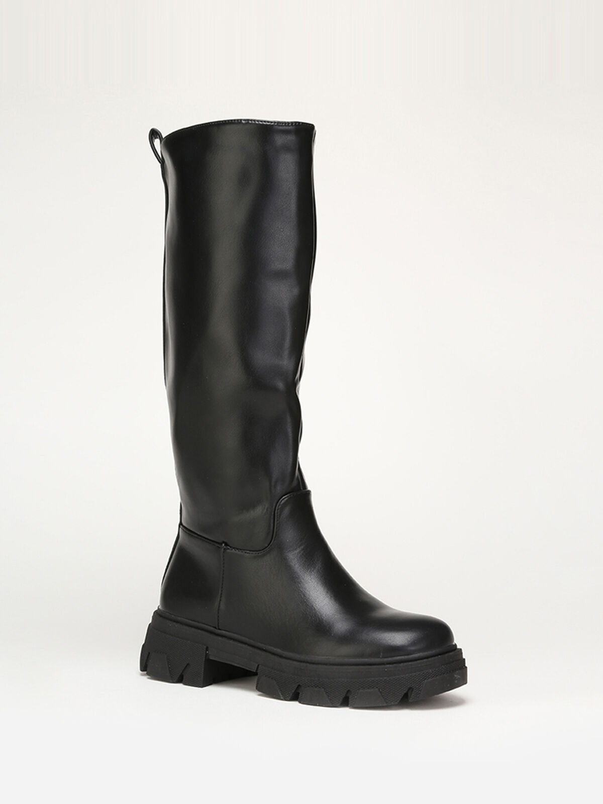 Bottes cavalières à semelle crantée- Noir