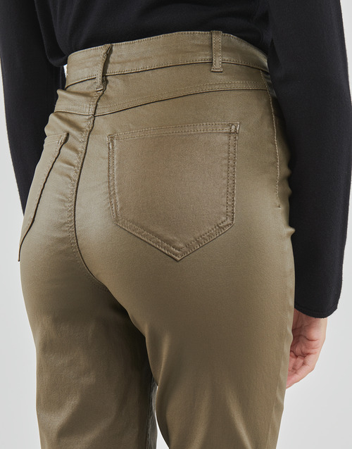 Vila - VICOMMIT COATED HW STRAIGHT PANT - Marron