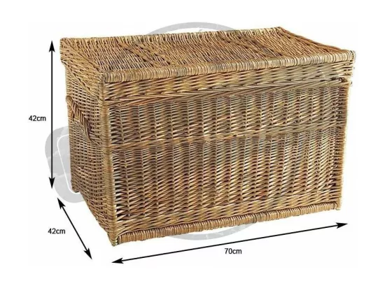Malle de rangement en osier buff 70 x 42 x 42 cm