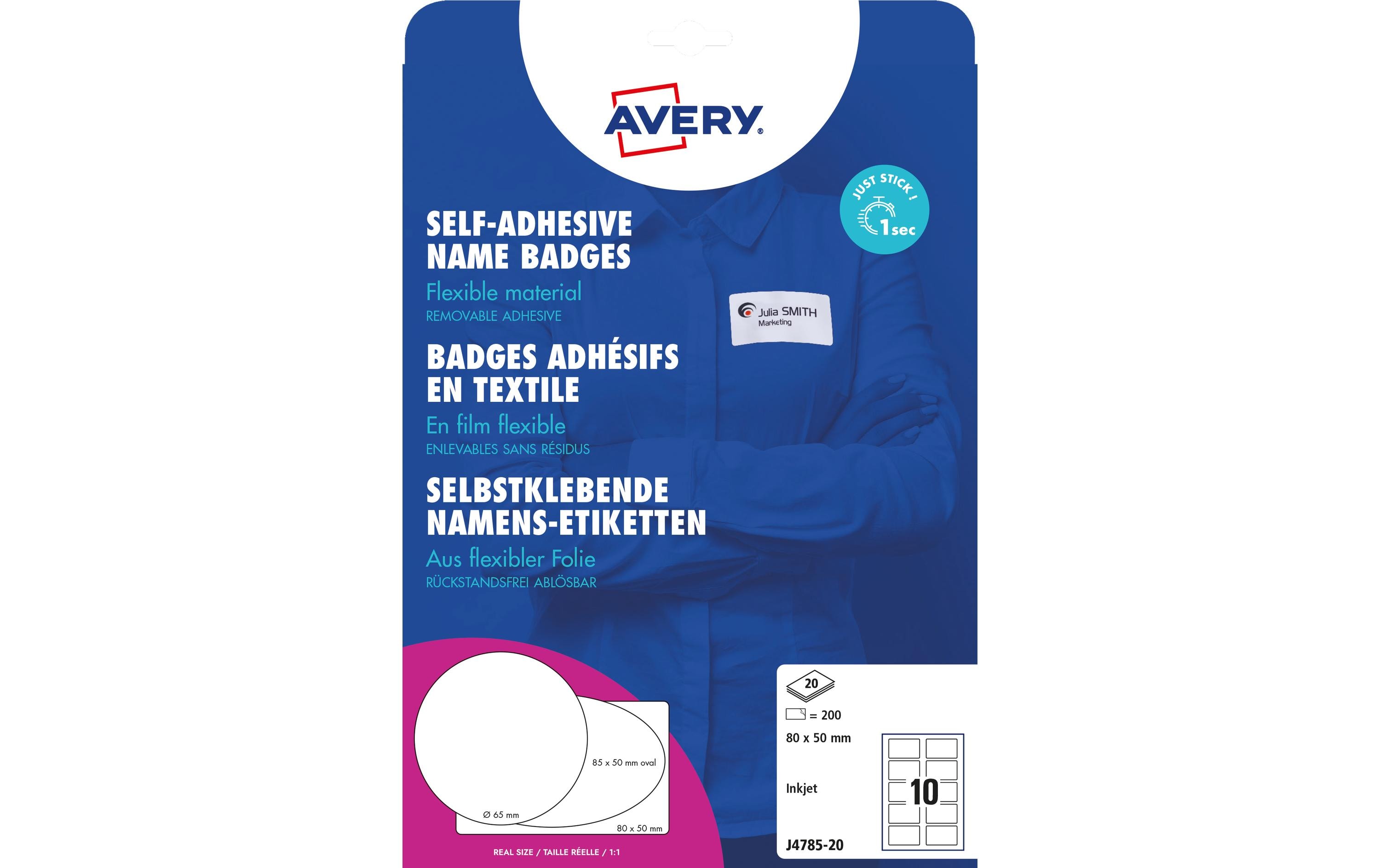 Namensetiketten 80 x 50 mm, 20 BlattNamens-Etiketten für Seminare, Konferenzen oder Veranstaltungen