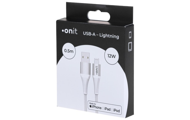 onit USB-Kabel »A-lightning weiss 0.5m« USB Typ A 500 cm Apple MFI zertifiziert