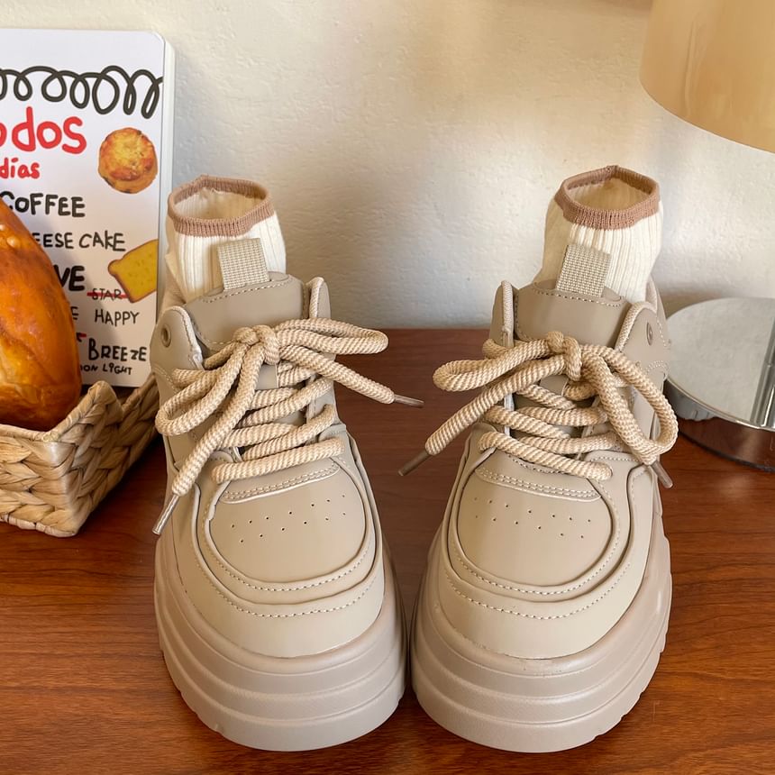 Asterisk - Effen platform sneakers