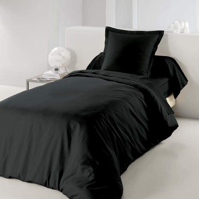 HOUSSE DE COUETTE 1 PERSONNE 140X200CM LINA CHARBON