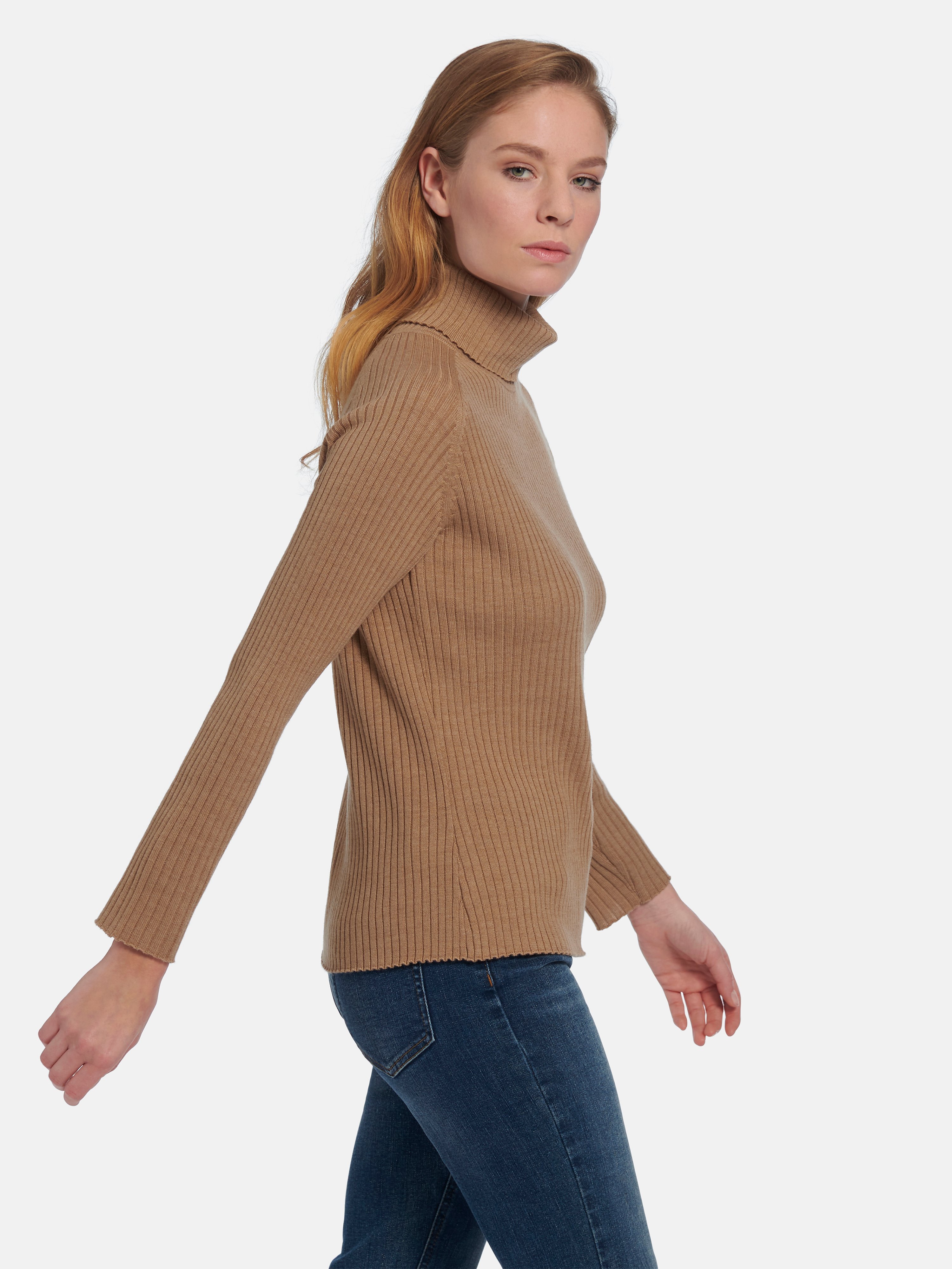 Rollkragen-Pullover aus 100% Schurwolle-Merino