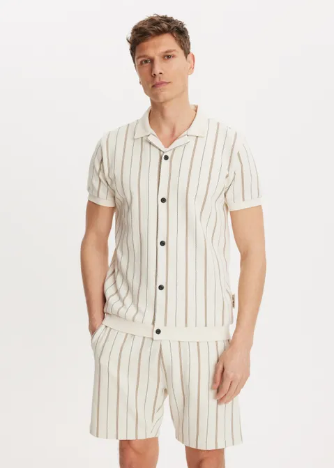 Vest met strepen off-white (BONE)
