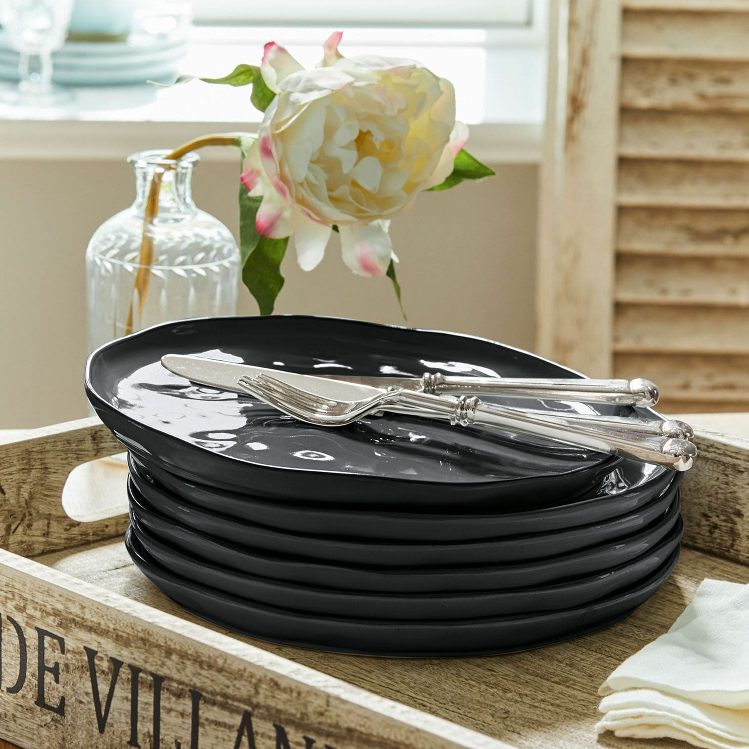 Teller 6er Set Biarré schwarz