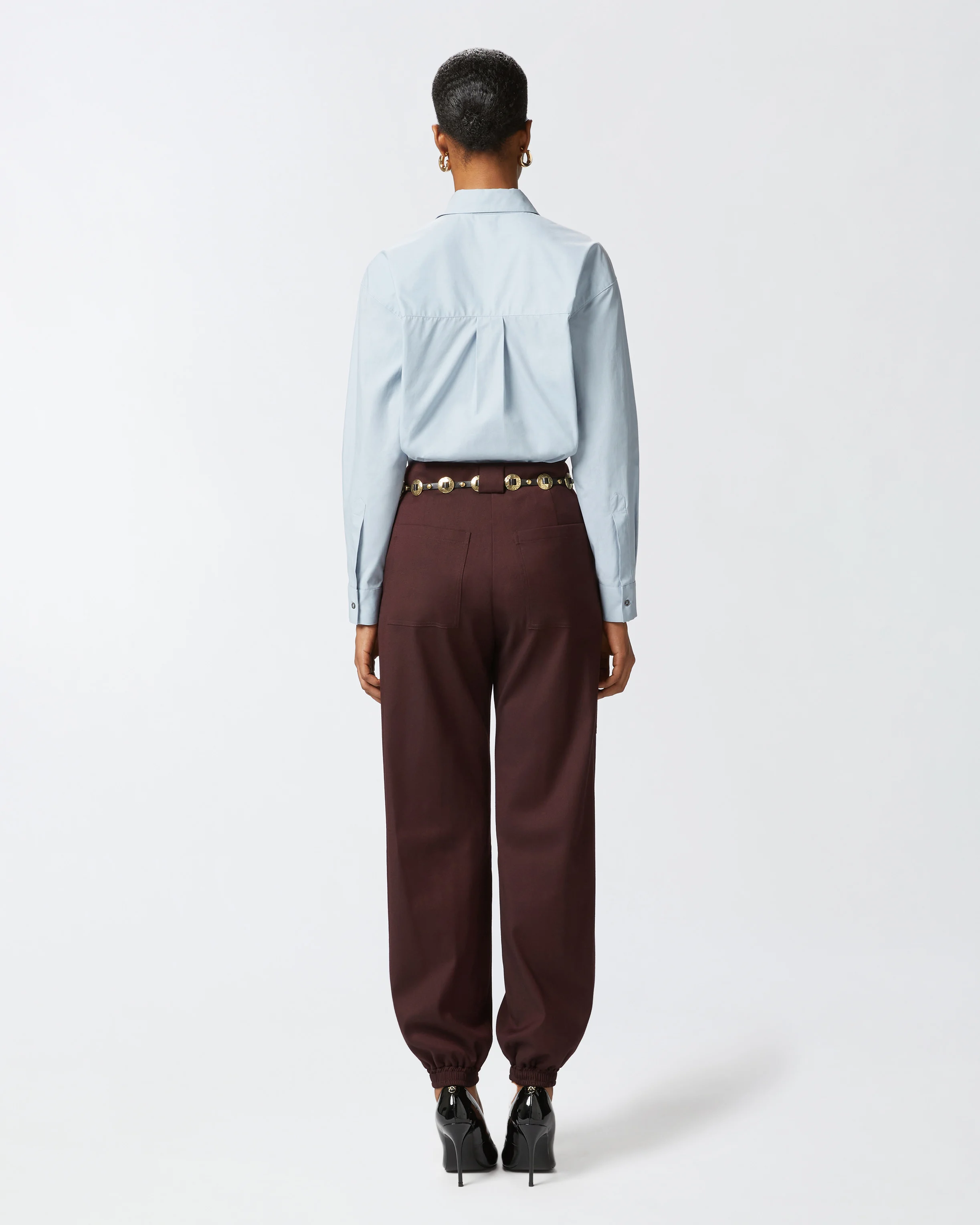 Pantalon utilitaire en flanelle avec bas de jambe élastiqué | Rouge